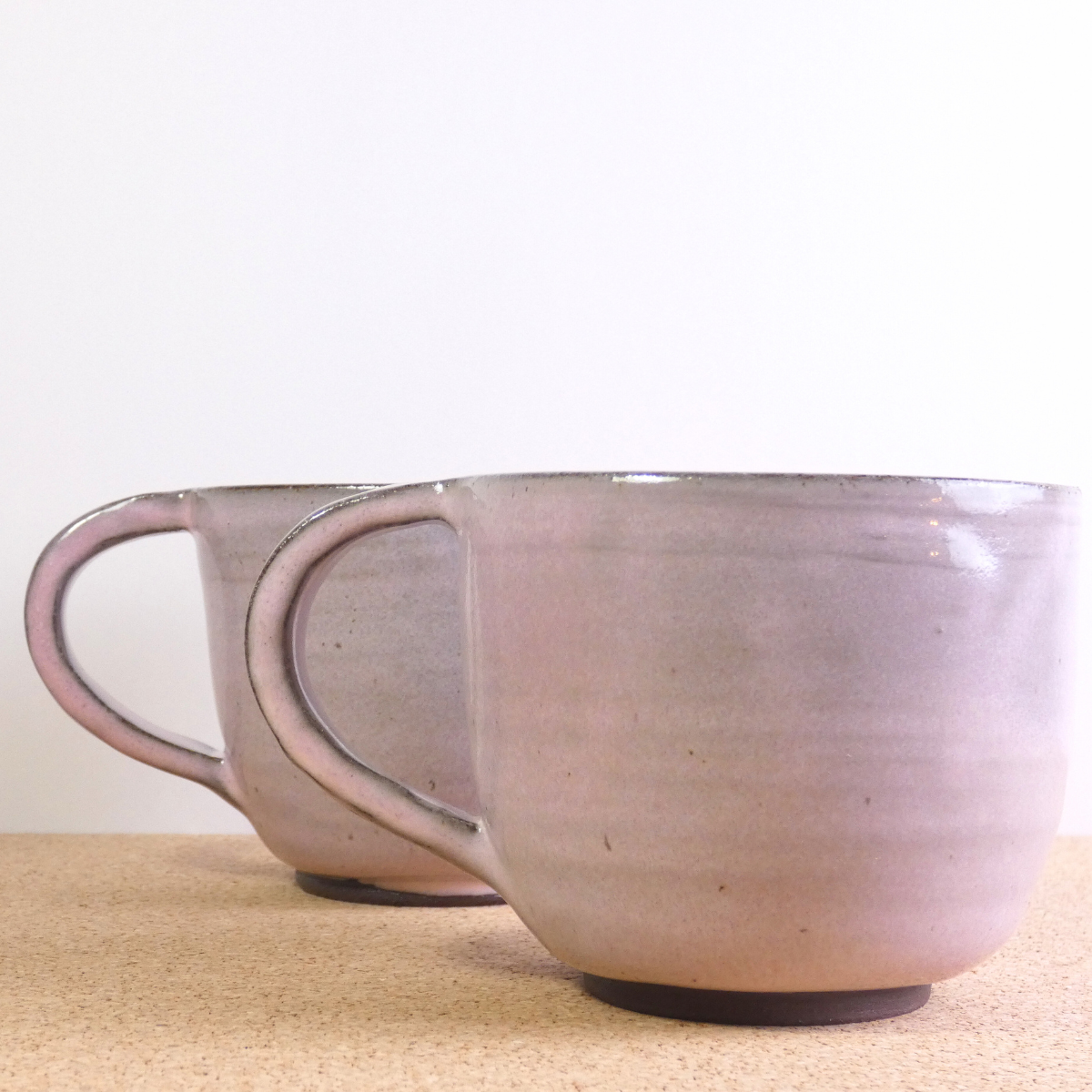 Extra Large Tea Mug Chocolate Stoneware Blush Pink Glaze 5/5