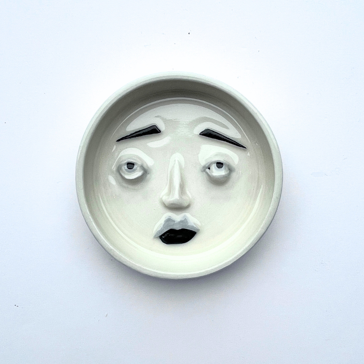 Mini Moon Face Trinket Dish – Handmade Ceramic