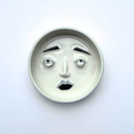 Mini Moon Face Trinket Dish – Handmade Ceramic