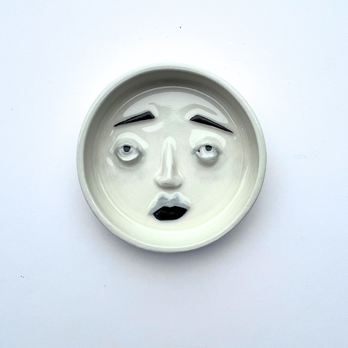 Small Moon Face Trinket Dish – Handmade Ceramic