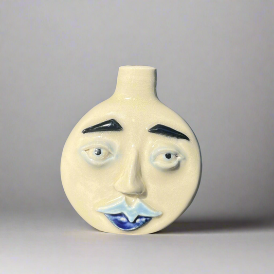 Teeny Weeny Blue Moon Face Bud Vase 1/2