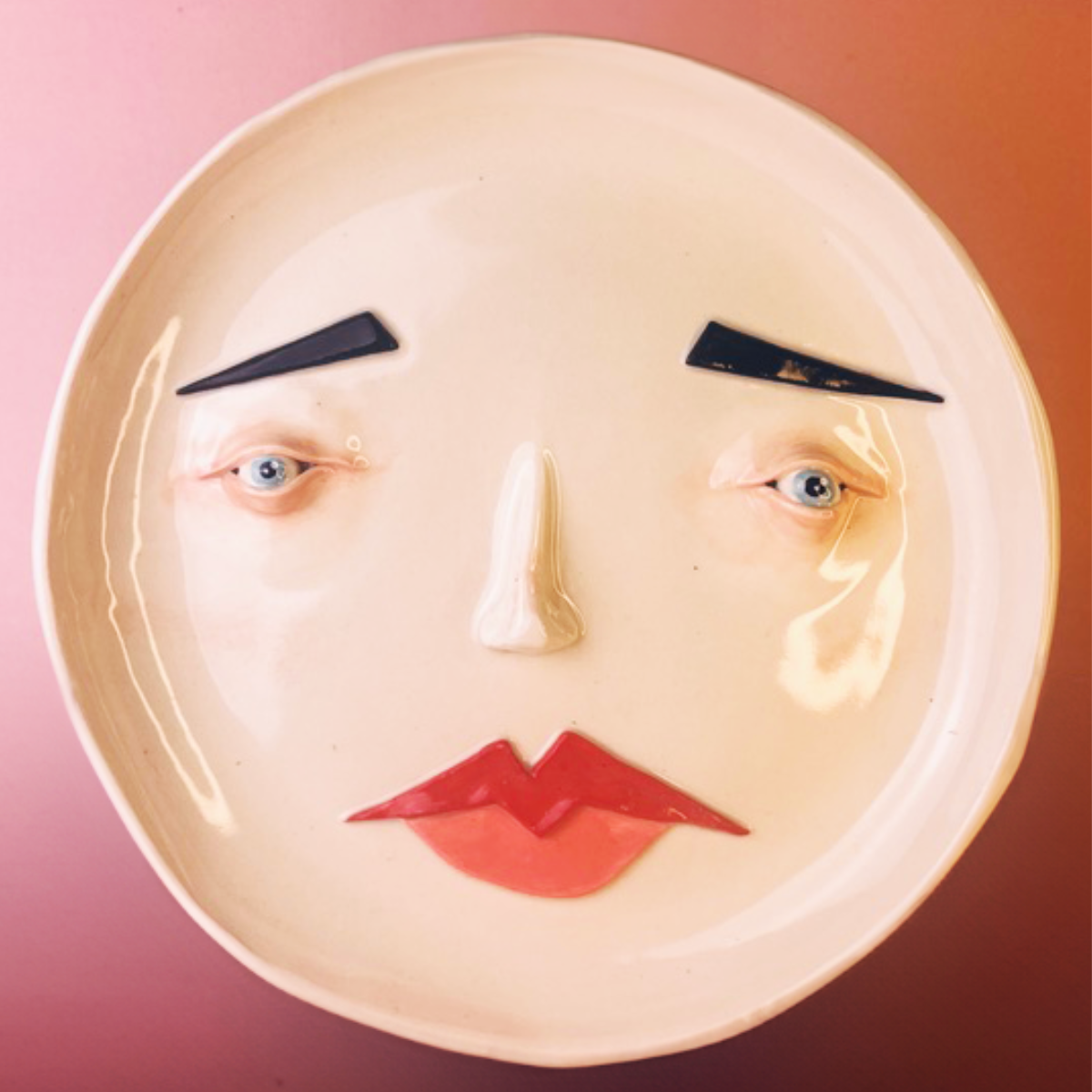 Moon Face Commemorative Plate