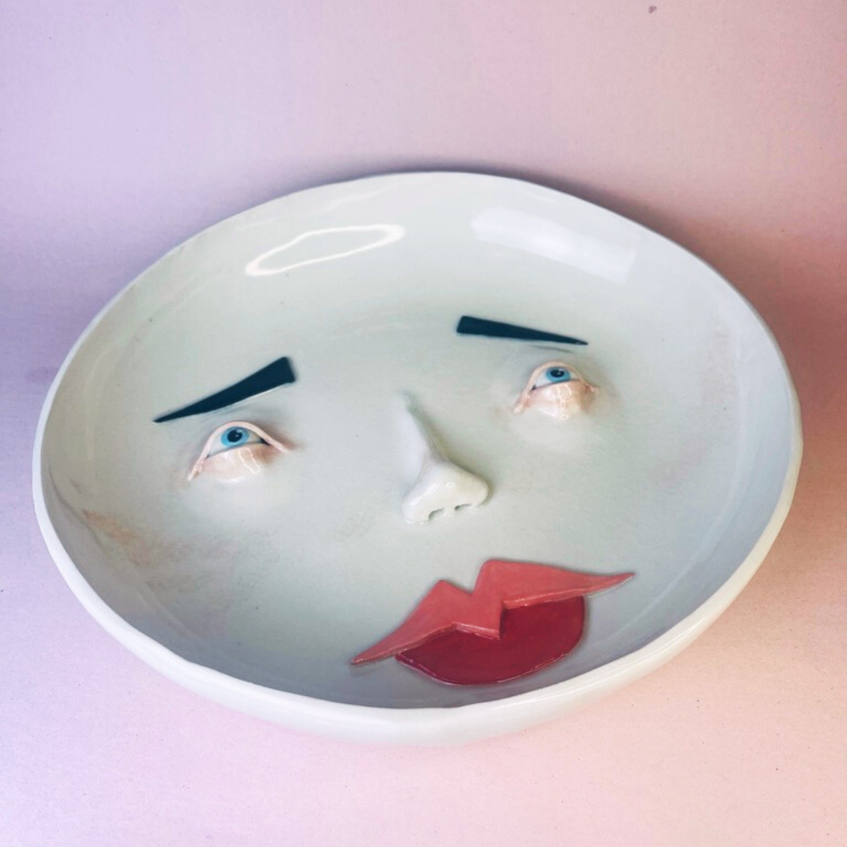 Ceramic Moon Face Commemorative Bowl XL