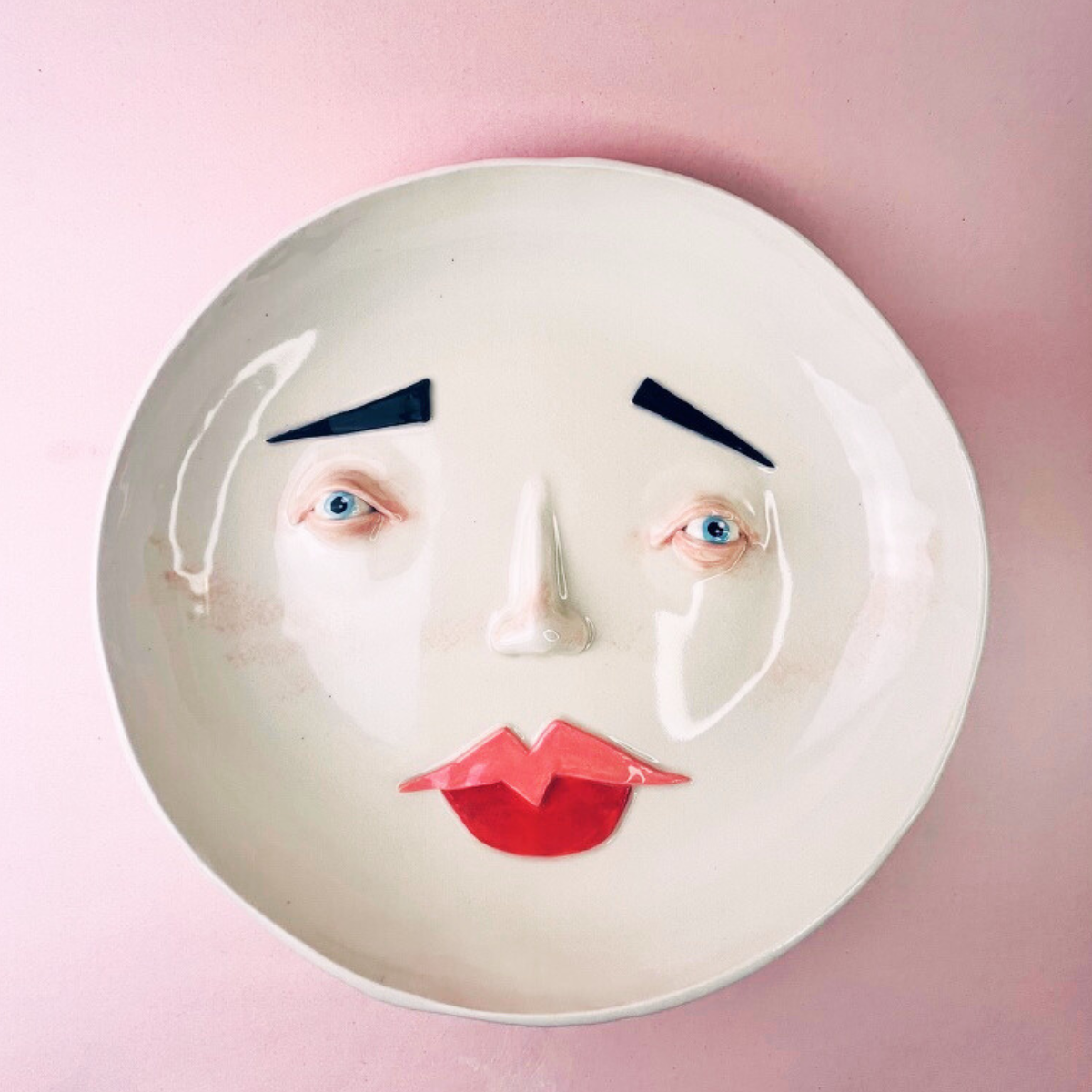 Ceramic Moon Face Commemorative Bowl XL