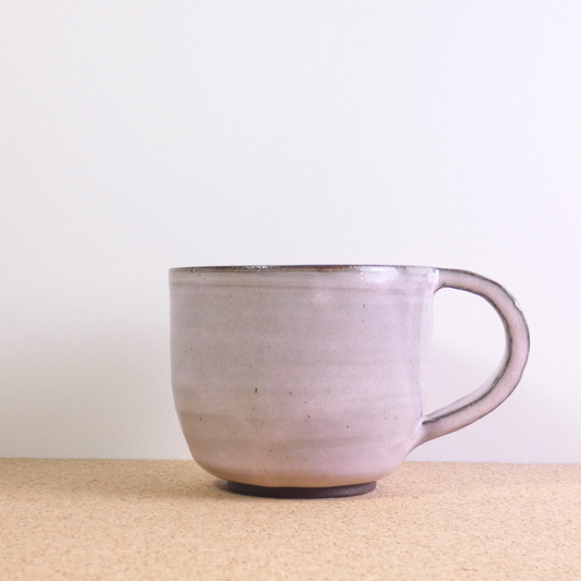 Extra Large Tea Mug Chocolate Stoneware Blush Pink Glaze 5/5