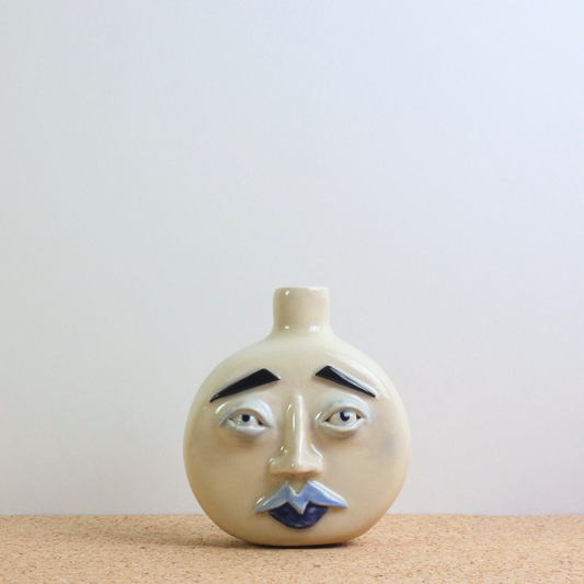 Small Blue Moon Face Bud Vase 2/4