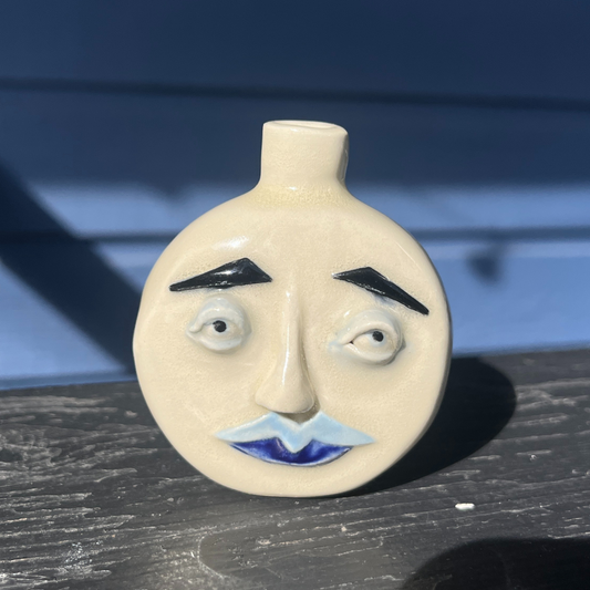 Small Moon Face Bud Vase 3/4