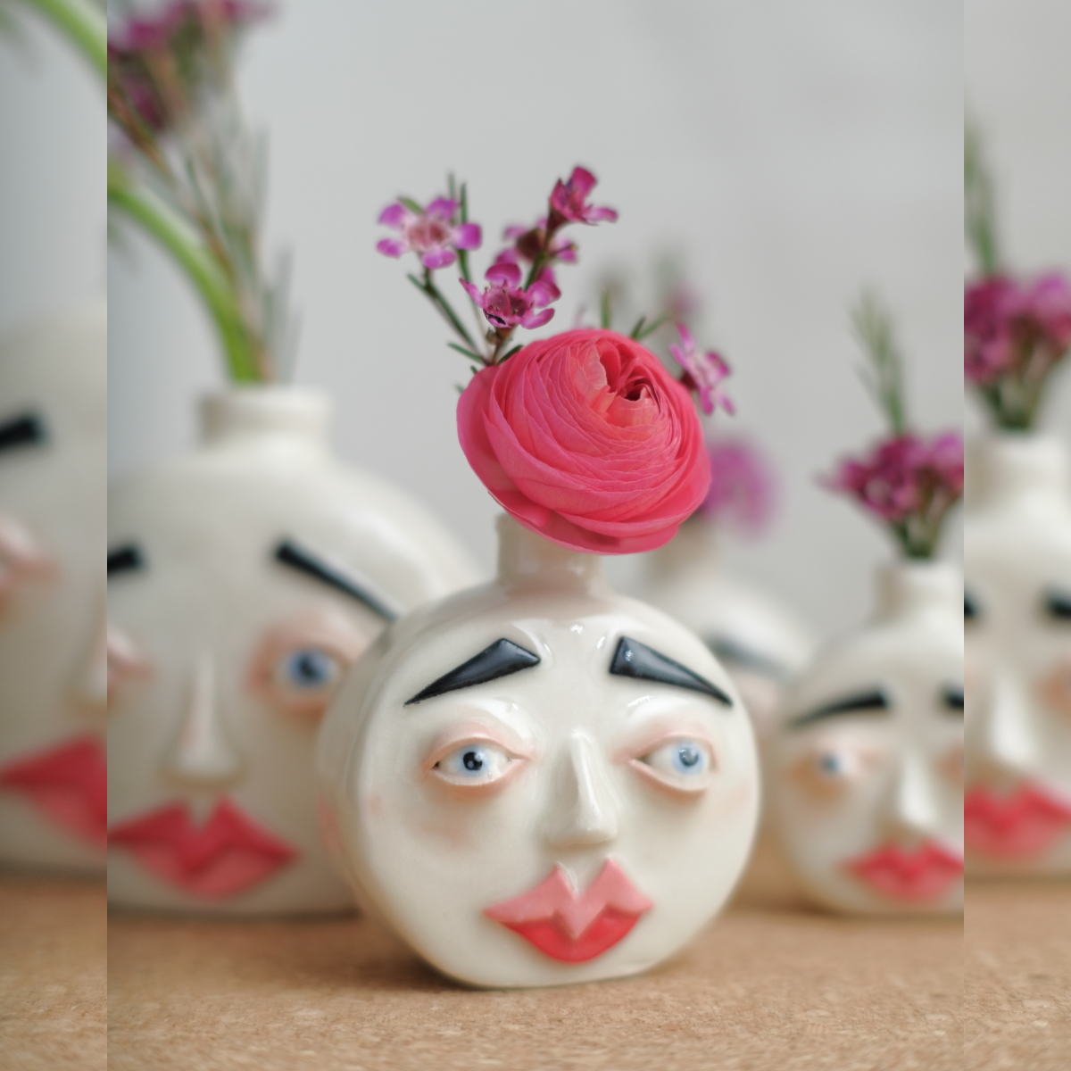 Medium Moon Face Bud Vase | Porcelain