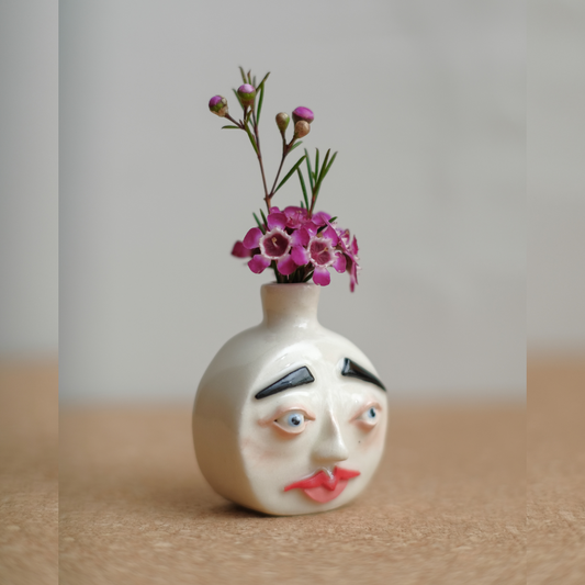 Teeny Weeney Moon Face Bud Vase | Porcelain